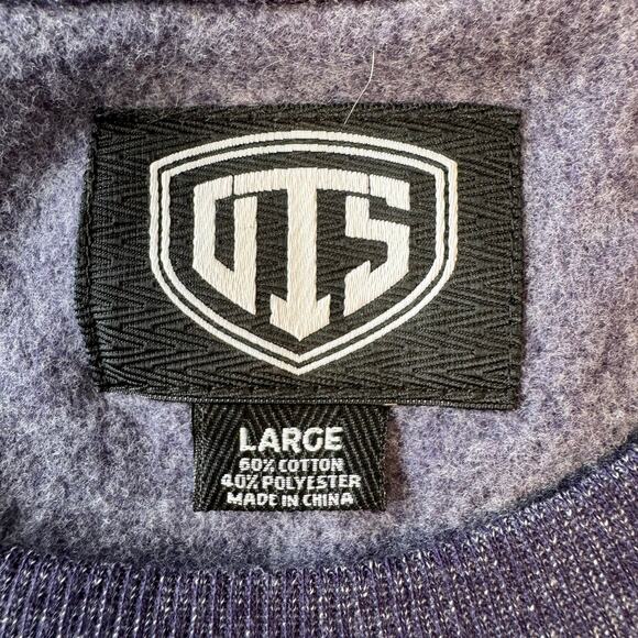 OTS Denver Broncos Cotton NFL Sweatshirt Adult Size L Felt Patch Logo Navy Blue - Picture 9 of 12